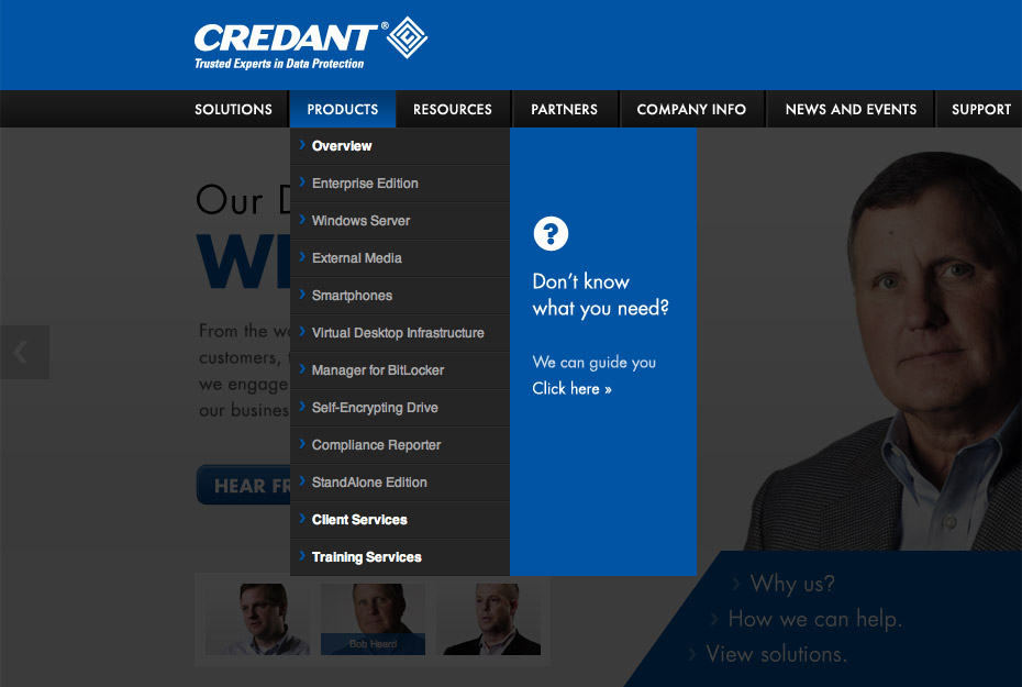 Credant Technologies Product Selector