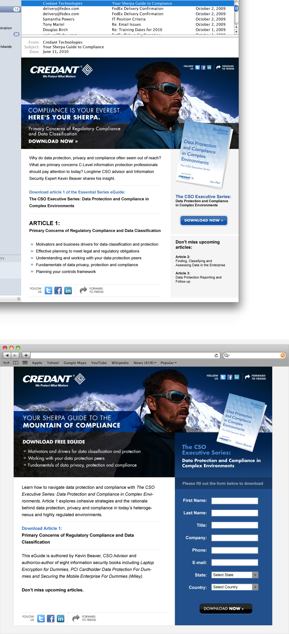 Credant Compliance Campaign Email & Landing Page